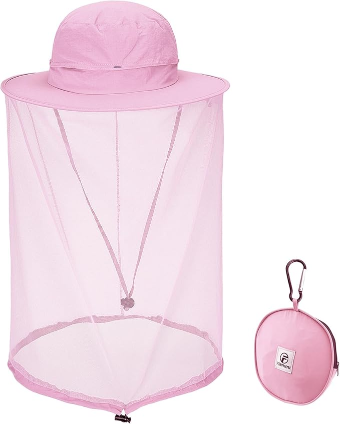 Flammi Mosquito Net Hat Safari Hat UPF 50+ Sun Protection Boonie Hats for Men with Neck Flap Fishing Hiking Hat for Men/Women