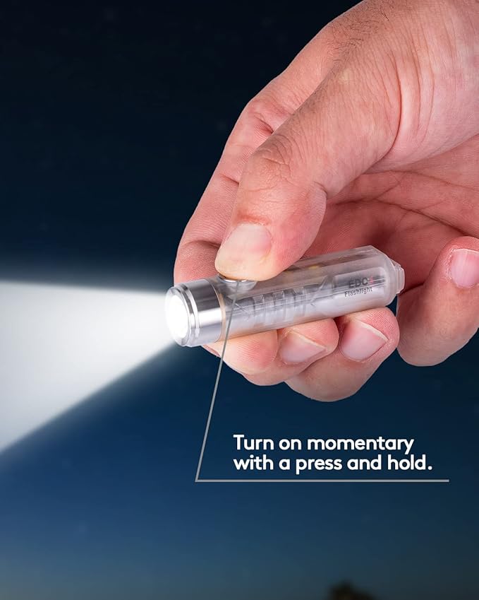 RovyVon Aurora A7 G4 Keychain Flashlight, USB C Rechargeable Max 650 High Lumen Flashlights Super Bright with EDC Small Size, 8 Mode, Glow Blue, Perfect for Gift Camping Emergencies Outdoor