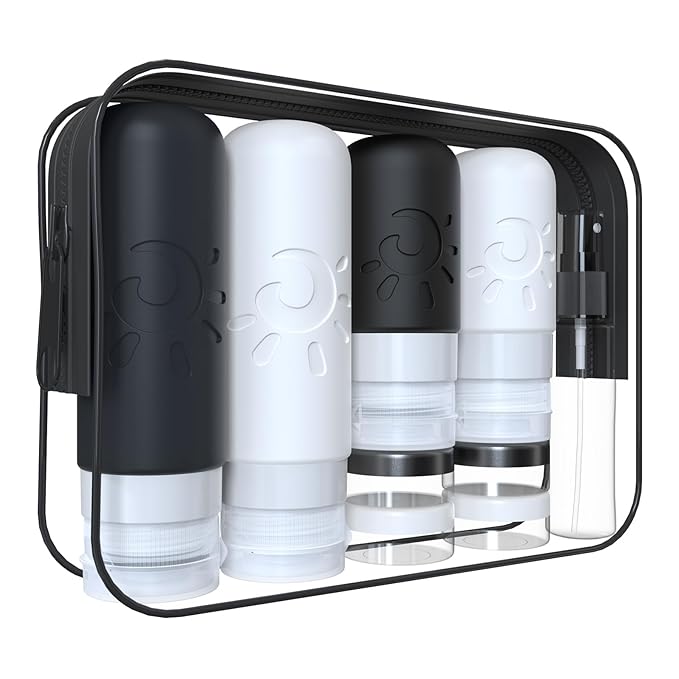 18 Pack travel Bottles for Toiletries, TSA Approved Silicone Travel Containers Leak Proof Refillable Travel Accessories for Shampoo Conditioner Lotion Body Wash(Multicolored G)