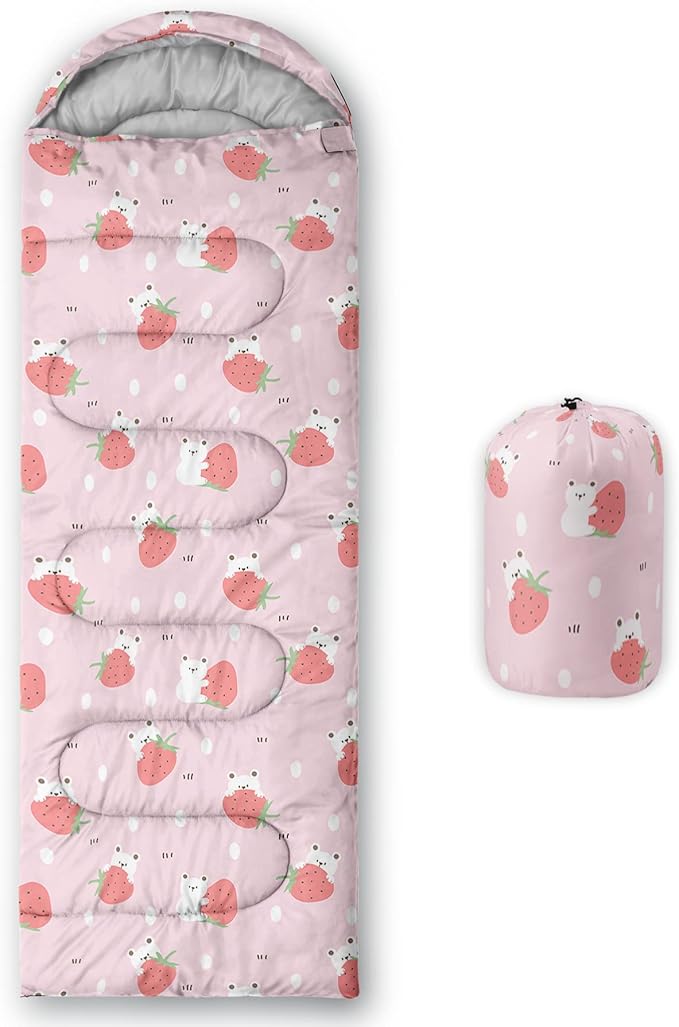 QOOMO Camping Sleeping Bags,3 Season Warm & Cool Weather,Lightweight,Waterproof Sleeping Bags for Adults & Kids,Traveling,and Outdoors,Camping Gear Equipment