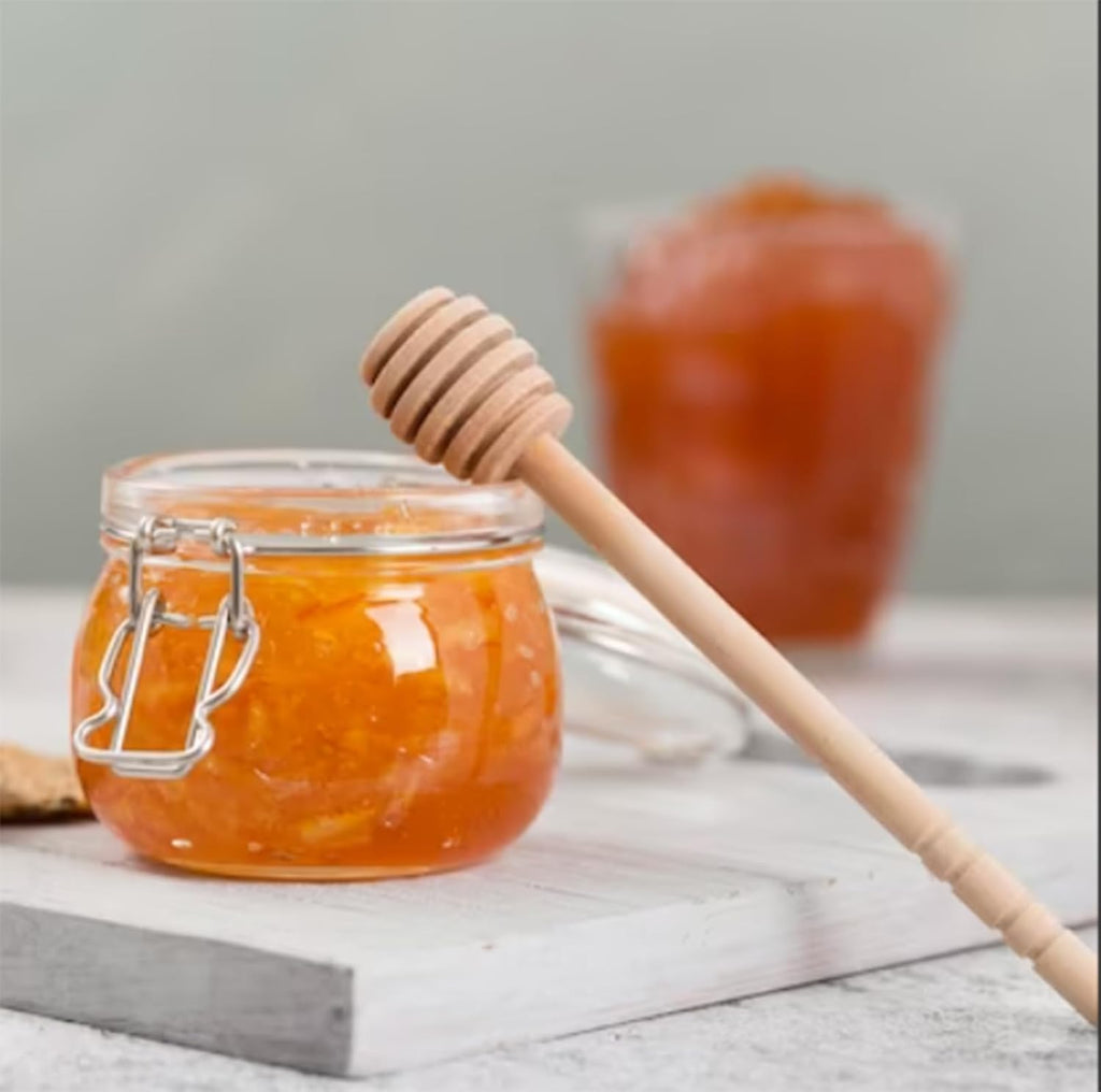 Wooden Honey Dipper Stick Collecting Dispensing Drizzling Jam Portable Wedding Party (15cm, 20)