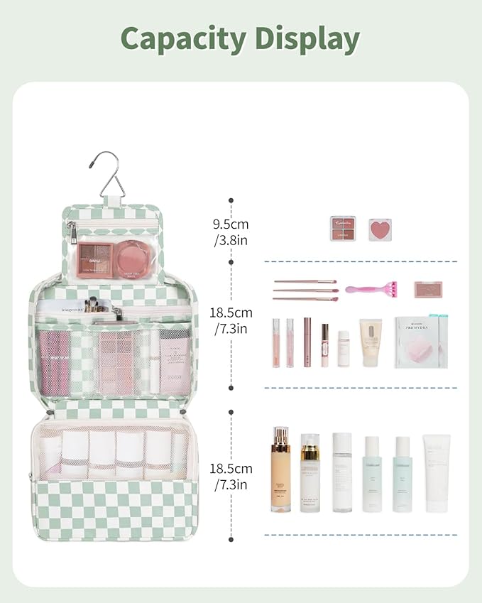 Narwey Hanging Travel Toiletry Bag Cosmetic Make up Organizer for Women and Girls Waterproof