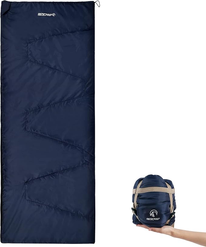 REDCAMP Ultra Lightweight Sleeping Bag for Backpacking, Comfort for Adults Warm Weather, with Compression Sack
