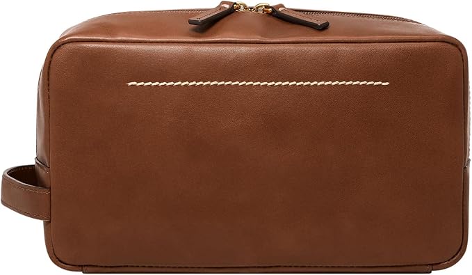 Fossil Men's Leather Travel Shave Dopp Kit