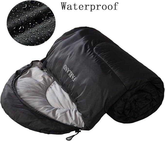 FARLAND Sleeping Bags 30℉ for Adults Teens Kids with Compression Sack Portable and Lightweight for 3-4 Season Camping, Hiking,Waterproof, Backpacking and Outdoors