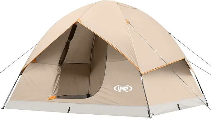 UNP Camping Tent 2/3/4/6 Person Dome Tent, Easy to Set Up for Camping, Lightweight Camping Tent, Portable Camping Tent for Outdoor and Backpacking Beaches
