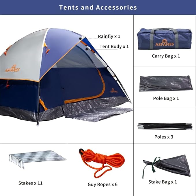 2-12 Person Tents for Camping Waterproof, Backpack Double Layer Tents, Perfect Picnics, Fishing and Backyard Camping