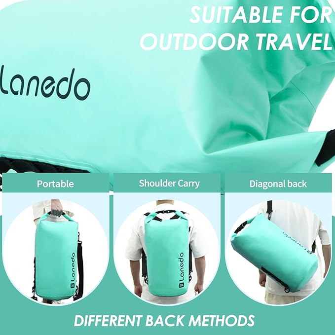 20L/30L Dry Bag Large Waterproof Bag Roll-Top Heavy Duty Fishing Duffel Bag with Durable Straps for Kayaking Paddle boarding Boating Rafting Fishing