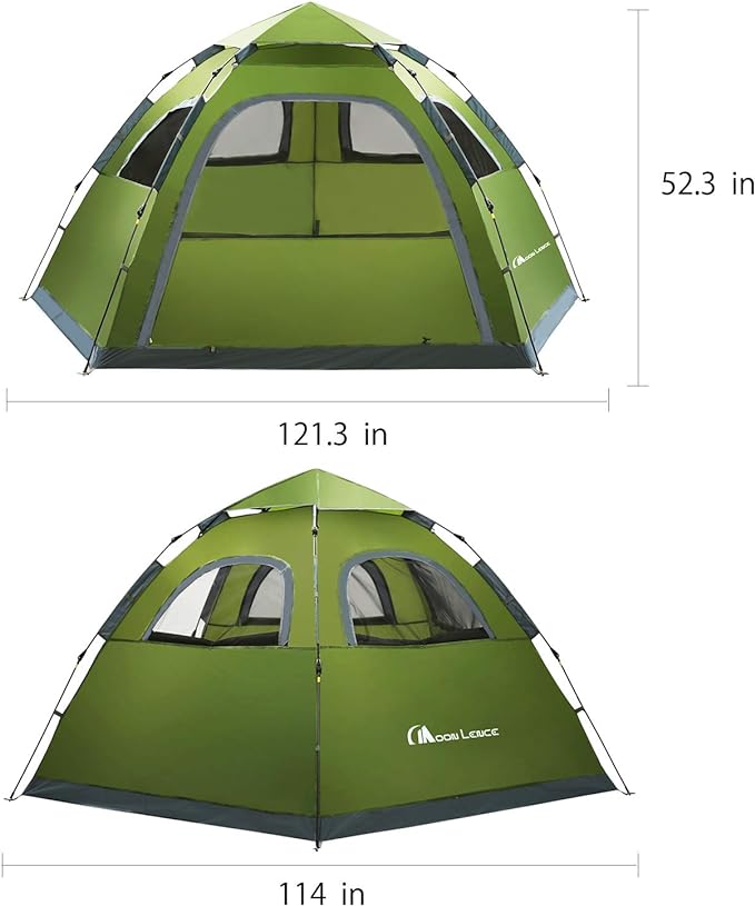 Moon Lence Instant Pop Up Tent Family Camping Tent 4-5 Person Portable Tent Automatic Tent Waterproof Windproof for Camping Hiking Mountaineering