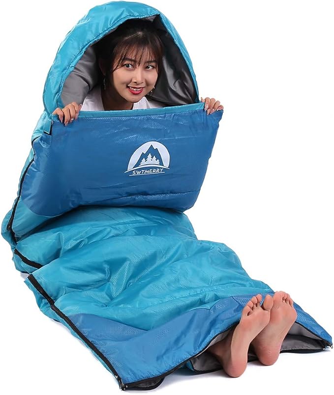 SWTMERRY Sleeping Bag 3 Seasons (Summer, Spring, Fall) Warm & Cool Weather - Lightweight,Waterproof Indoor & Outdoor Use for Kids, Teens & Adults for Hiking and Camping