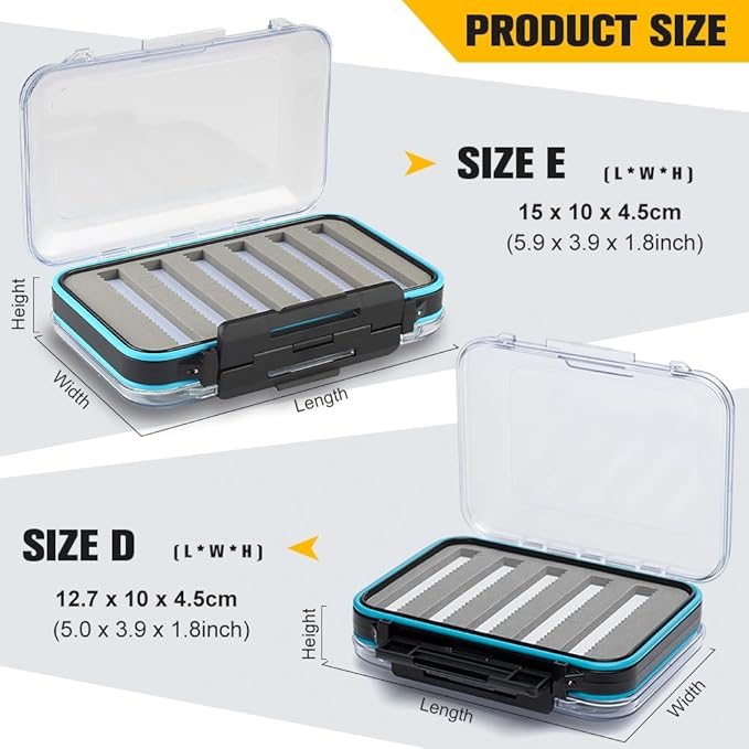 Fly Box for Fly Fishing Waterproof Double Clear Fly Fishing Tackle Box Jig Lure Storage Box