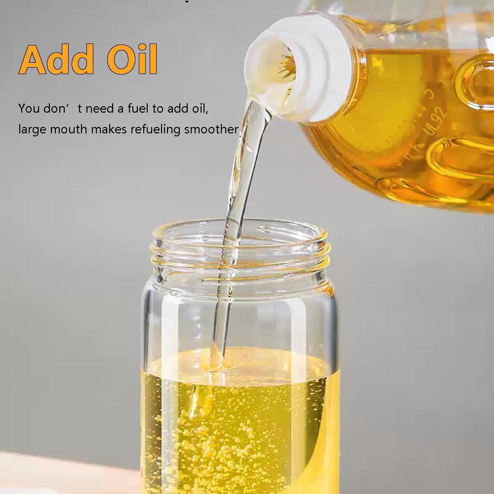 Olive Oil Dispenser Bottle with Brush- 2 in 1 Oil Dispenser & Silicone Brush for Kitchen Cooking Vinegar Sauce BBQ Salad Grill Frying- 200ml/7oz, Black