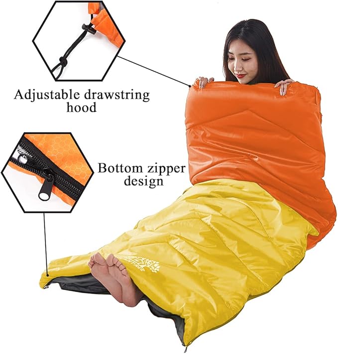 Sleeping Bag 4 Seasons Adults & Kids for Camping Hiking Trips Warm Cool Weather,Lightweight and Waterproof with Compression Bag,Indoors Outdoors Activities