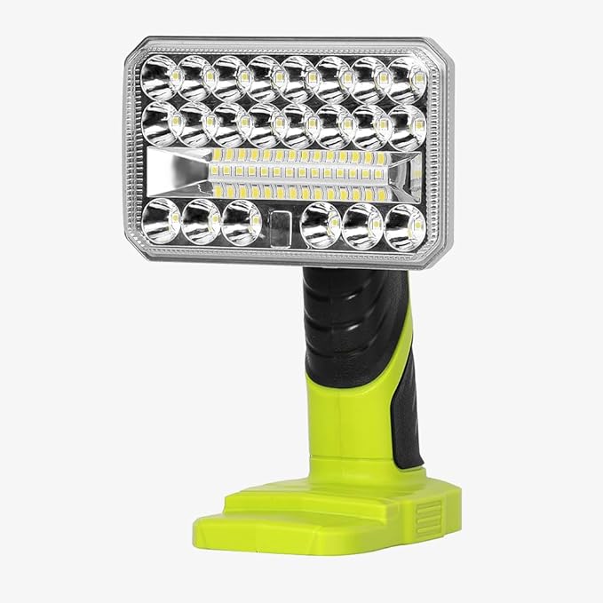 Working Light for RYOBI 18V Lithium-ion Battery, 2000LM 18W Flashlight with 3 Brightnesses, Aluminum Alloy Cordless LED Work Light for Camping, Emergency, Indoor, Outdoor...