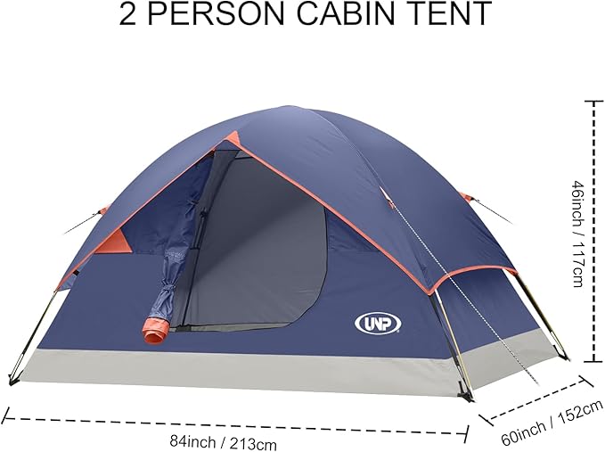 UNP Camping Tent 2/3/4/6 Person Dome Tent, Easy to Set Up for Camping, Lightweight Camping Tent, Portable Camping Tent for Outdoor and Backpacking Beaches