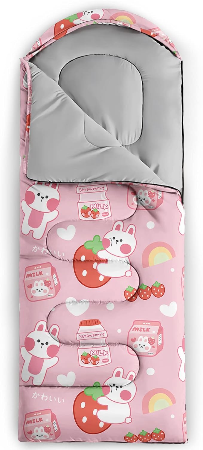 QOOMO Camping Sleeping Bags,3 Season Warm & Cool Weather,Lightweight,Waterproof Sleeping Bags for Adults & Kids,Traveling,and Outdoors,Camping Gear Equipment