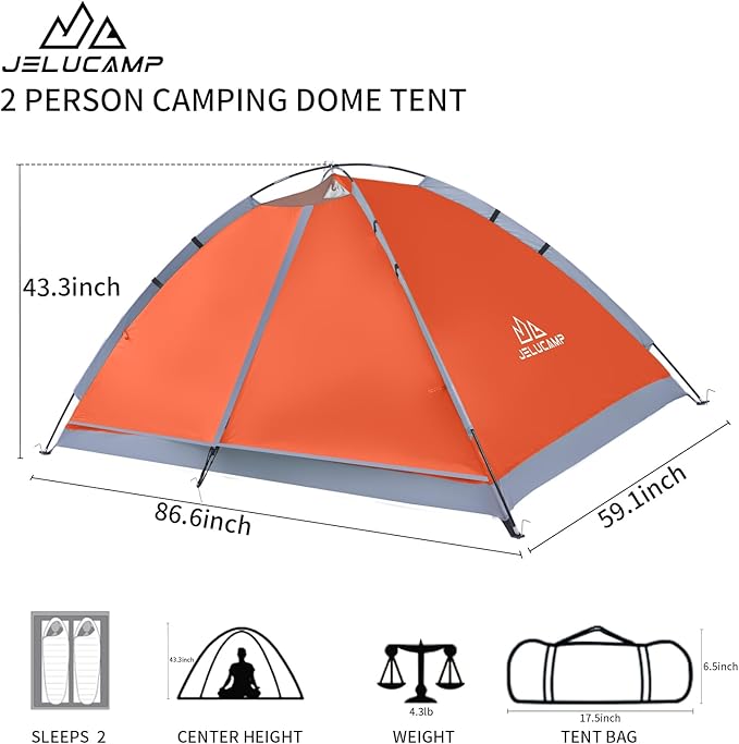1/2/4/5/6 Person Dome Tents for Camping, Lightweight Portable Backpacking Tent, Small Easy Set Up Outdoor Waterproof Camping Hiking Tent for Adults