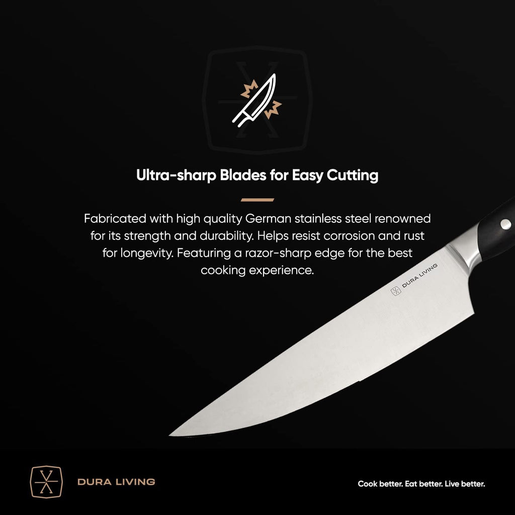 3.5-Inch Paring Knife – Ultra-Sharp German High Carbon Stainless Steel, Full Tang, Ergonomic Handle, Multipurpose Kitchen Knife for Chopping, Slicing, and Dicing, Black