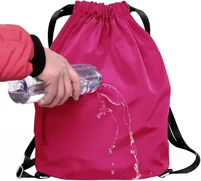 Peicees Waterproof Drawstring Sport Bag Lightweight Sackpack Backpack for Men and Women