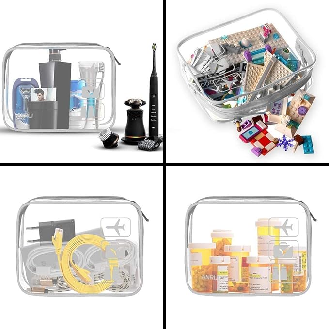 ANRUI Makeup Bags Clear Cosmetic Bag for Women Small Makeup Pouch for Girls/Kids Travel Toiletries Organizer Bags Waterproof Travel Liquids Storage Bags