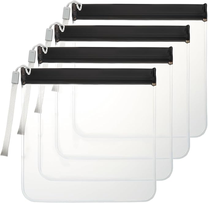 Clear Toiletry Bag, 4 Pack TSA Approved Security Travel Toiletry Bag Carry on Travel Accessories Bag Airport Airline Quart Size Bags Water Repellent Makeup Cosmetic Bag for Women