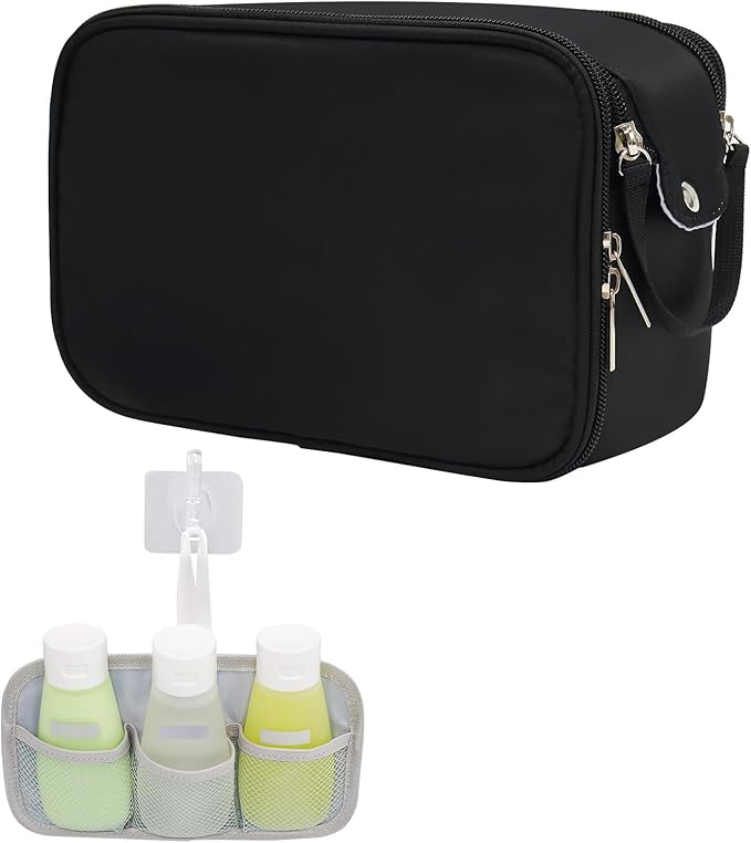 Toiletry Bag For Men, Travel Essentials Shaving Dopp Kit Bathroom Bag Hanging Shower Bag For Camping Outdoor, Father's Gifts, Dad's gift, Black