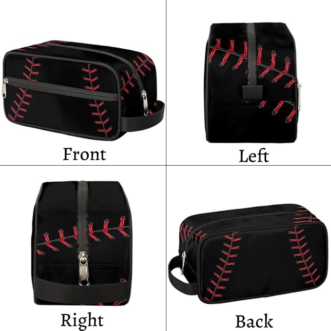 Boys Toiletry Bag for Kids Dopp Kit Waterproof Baseball Theme Hanging Wash Bag Cosmetic Bag Medicine Bag for Travel Sports Shower Essential