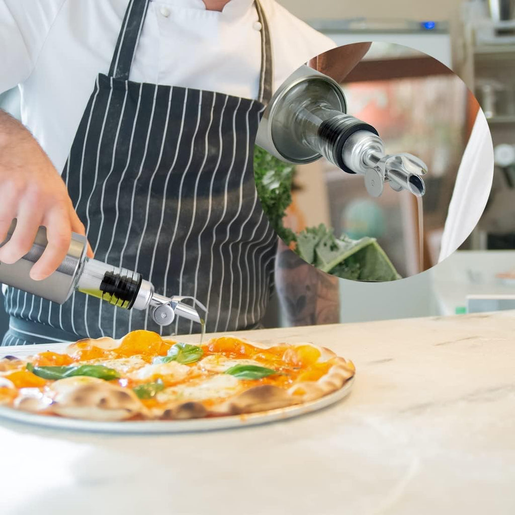 MEETSWEET Olive oil dispenser spout, pour spouts，stainless steel automatic opening and closing spout, leak-proof, for olive oil, vinegar, wine and other liquid bottles (golden)…