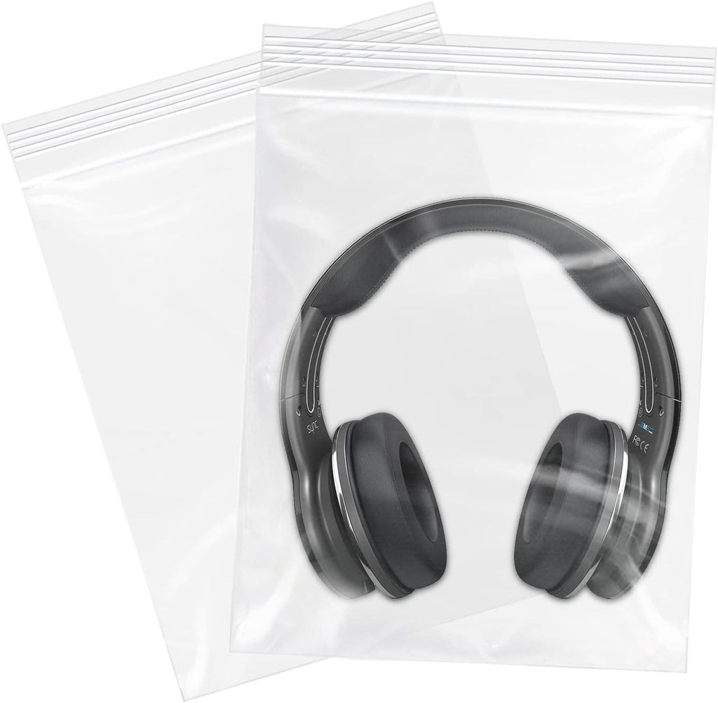 13" x 15"(500 Count) Large Zip Poly Bags - Clear Plastic Reclosable Storage Zipper Bags 2 Mil for Clothing, T-Shirts, Pants