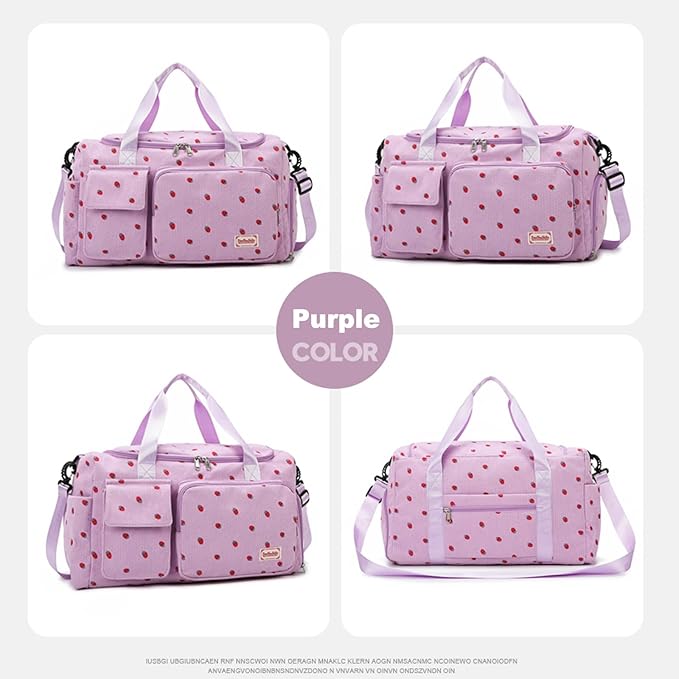 Small Gym Bag for Women, Travel Duffle Bag Carry On Weekender Bag with Shoe Compartment