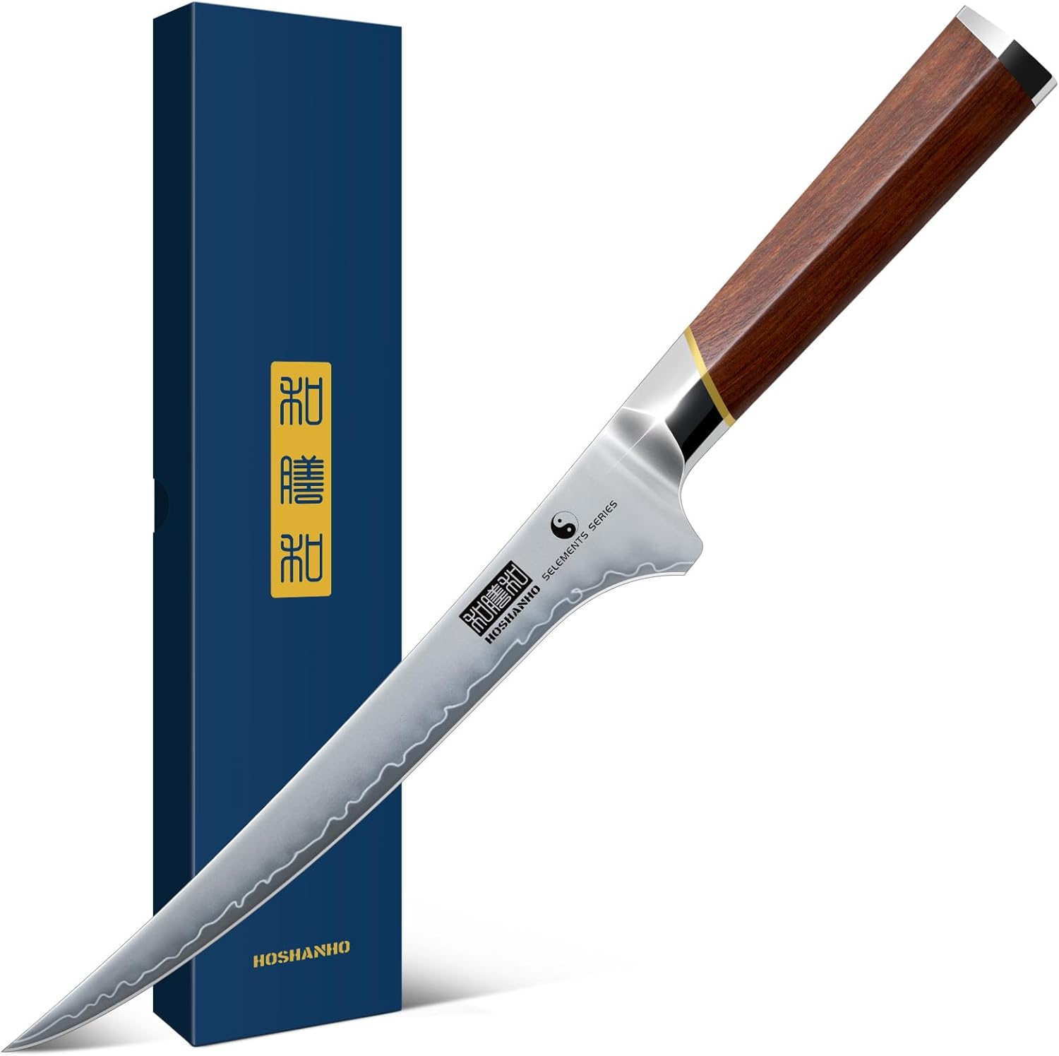 Fillet Knife 7 Inch, Japanese Super Steel Boning Knife for Meat Chicken Cutting, Razor Sharp Fish Fillet Knives with Ergonomic Red Sandalawooden Handle