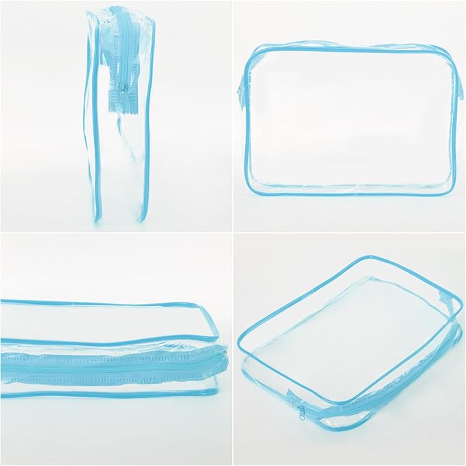 Tbestmax 10 Pack Clear Cosmetic Bags Makeup Bags Portable Waterproof TSA Approved Travel Toiletry Bags Organizer