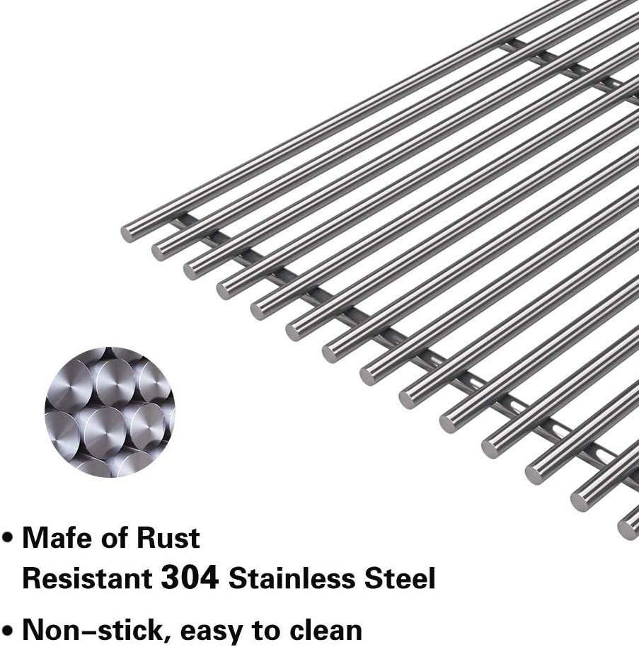 S6505A (4-Pack) 19 3/4" Stainless Steel Cooking Grid Grates Replacement for Chargriller 2121, 2123, 2222, 2828, 3001, 3030, 3725, 4000, 5050, 5252 Set of 4