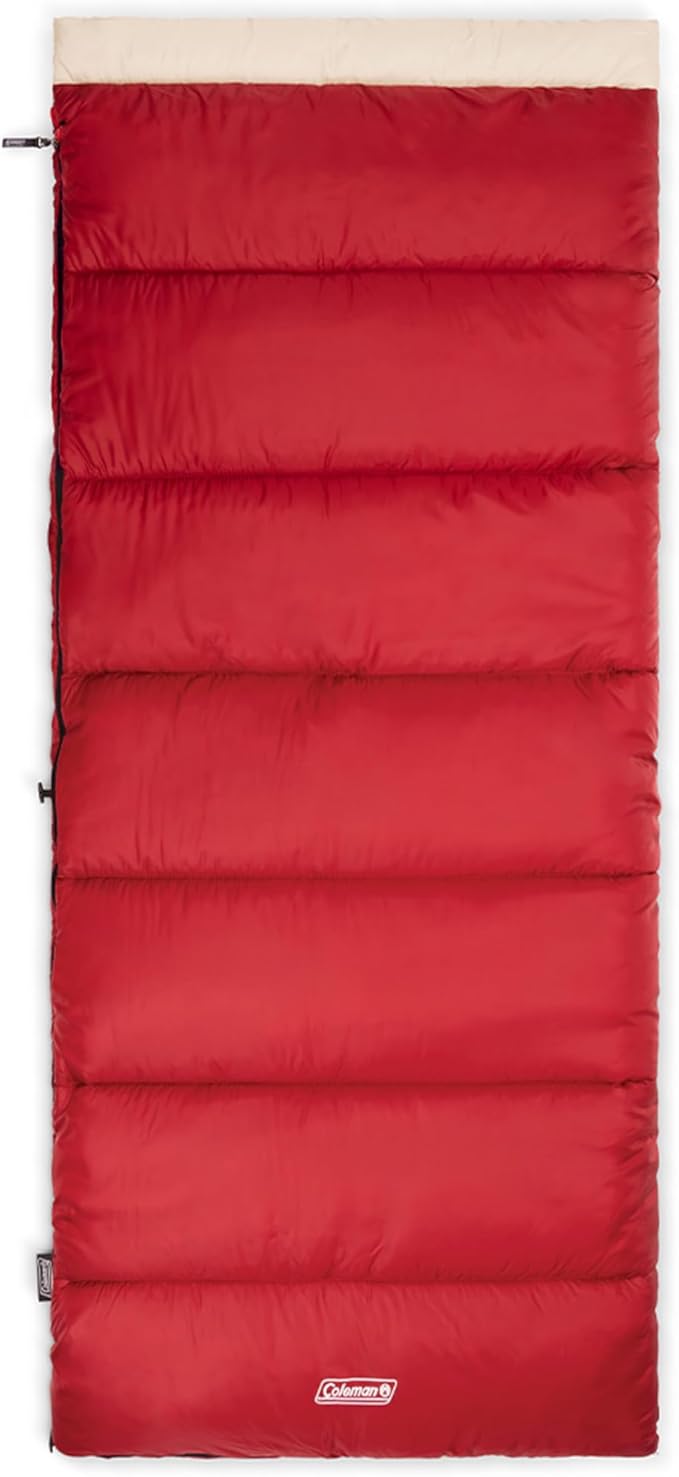 Coleman Flatlands Sleeping Bag, Made from 100% Recycled Material, Cool Weather Adult Sleep Sack