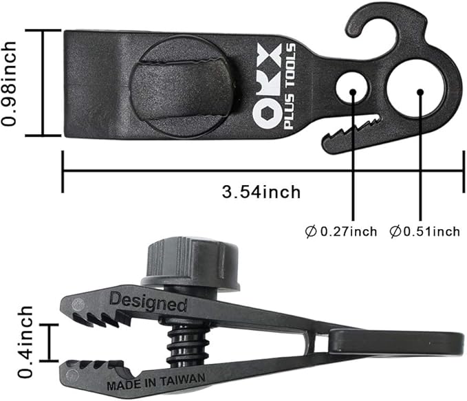 ORXPLUS TOOLS 4pcs Knot-free Tarp Clips Thumb Screw with Hook Tail Tent Clips Awning Clamp Set Tent Clamps for Camping Canopies, Car Cover, Winter Boat Cover, Pool Cover, Sun Shade