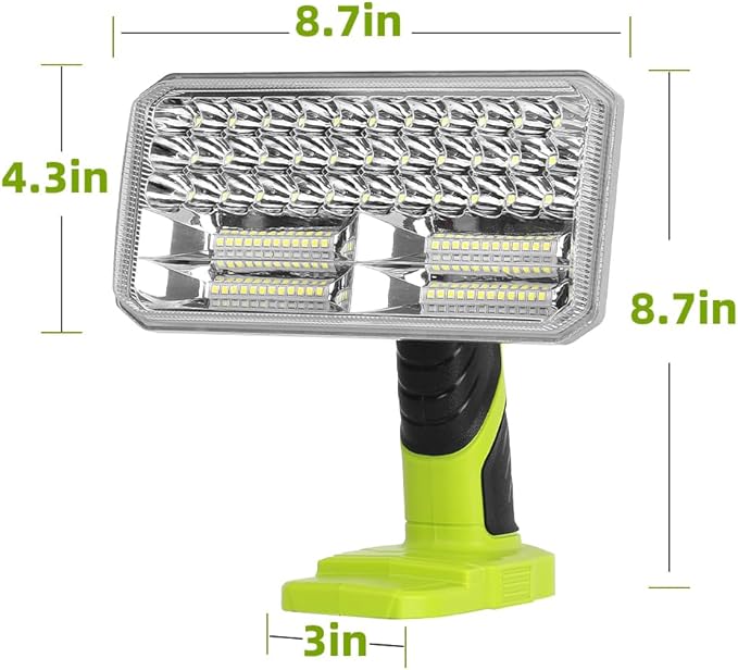 Flashlight for RYOBI 18V Lithium-ion Battery, 4200LM 40W Flashlight with 3 Modes, Aluminum Alloy Cordless LED Work Light for Camping, Emergency, Indoor, Outdoor (Batteries Not Included)