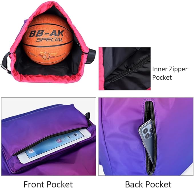 Peicees Waterproof Drawstring Sport Bag Lightweight Sackpack Backpack for Men and Women