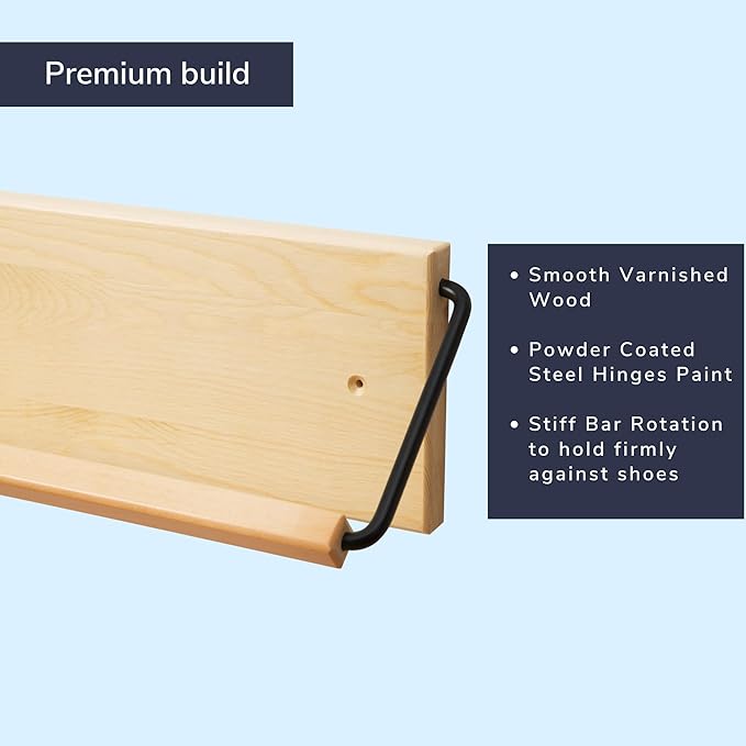 Wall Mounted Shoe Rack - A Wooden, Modern, Slim, and Small Shoe Storage Solution for Shoes and Boots in Narrow Spaces, entryways, or hallways. (30-in-Wide, Pack of 2)