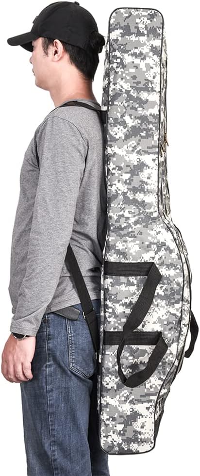 doorlay Fishing Bag Portable Folding Fishing Tackle Storage Bags Oxford Fishing Rod Case Fishing Pole Bag Carry Organizer Outdoor Waterproof for Fishing Camping Hiking Traveling