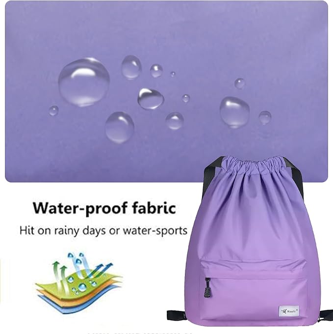 Waterproof Drawstring Bag, Gym Bag Sackpack Sports Beach Backpack for Men Women