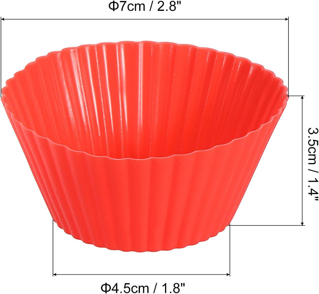 uxcell 45Pcs Silicone Cupcake Liners, Non-Stick Baking Cups, for Cooking Eggs, Baking Muffins and Make a Cake(Red)
