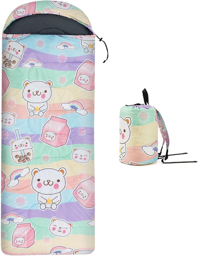 Kids Sleeping Bag for Camping - Lightweight 3 Season Backpacking Sleeping Bag, Compact Child Sleeping Bag for Girls and Boys, Waterproof Youth Sleeping Bag for Outdoor by Croosseoutdoors