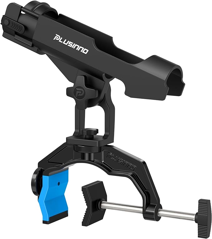 PLUSINNO 1/2/4 Pack Fishing Rod Holders for Boat, Fishing Rod Holder with Enlarge Clamp, Innovative Dual-V Shaped Design, Fit Round/Square Tube Boat Fishing, Fishing Gear, Fishing Gifts for Men