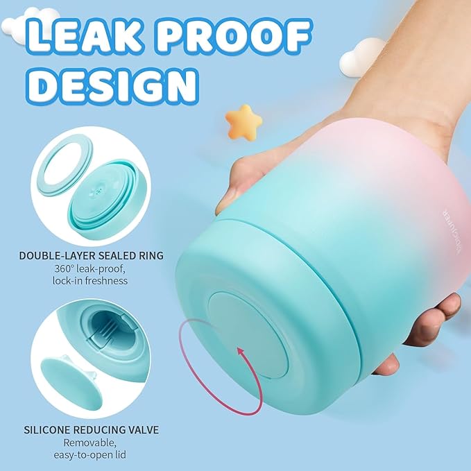 17oz Thermo Food Container w/Lunch Bag - Large Wide Mouth Thermal for Hot Food with BPA-free Folding Spoon, Leak-Proof Soup Jar Lunch Box for Kids Adults School Outdoors