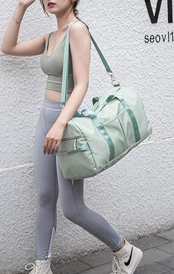 KARRESLY Sports Gym Bag for Women or Men Travel Duffel Bag with Wet Pocket and Shoes Compartment for Training Swim Yoga(Light purple) free size