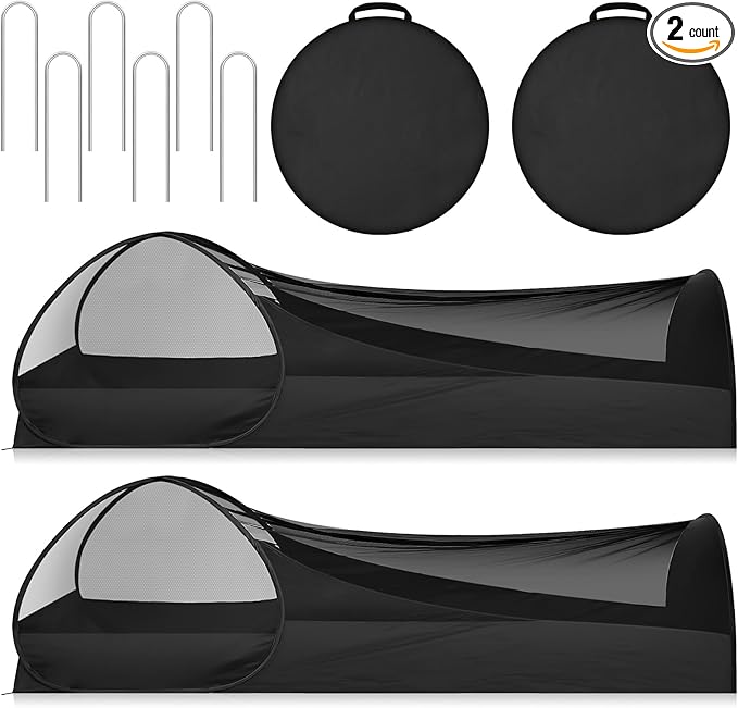 2 Pack 82.6 Inch Single Person Pop up Tent, 1 Person Foldable Mosquito Net Tent with Storage Bag for Outdoor Trips Camping