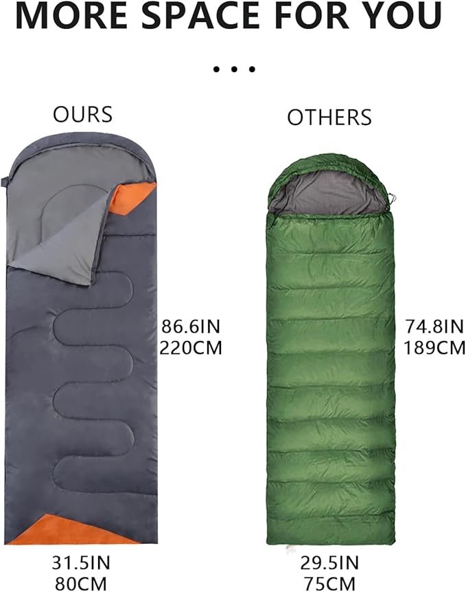 Sleeping Bags for Adults Backpacking Lightweight Waterproof- Cold Weather Sleeping Bag for Girls Boys Mens for Warm Camping Hiking Outdoor Travel Hunting with Compression Bags