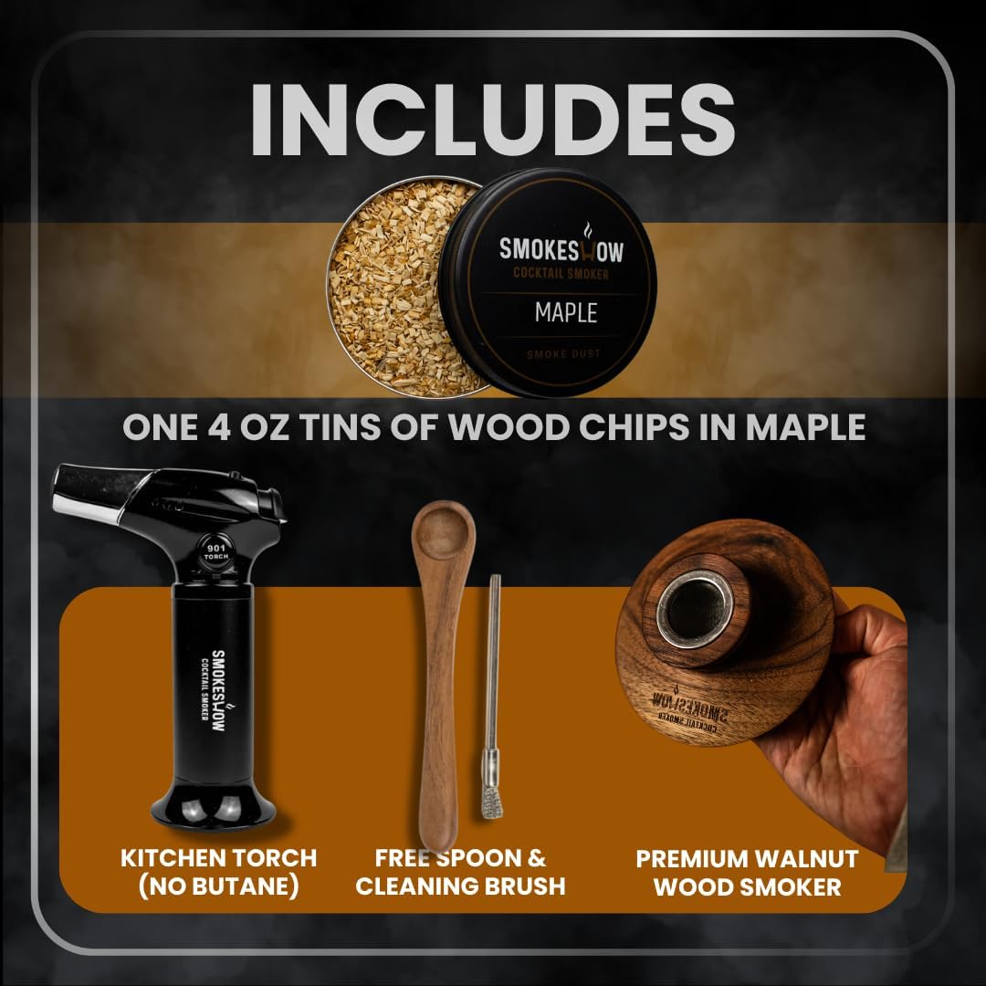 Bundle with Kitchen Torch, One Flavors of Wood Chips Maple (No Butane Included)