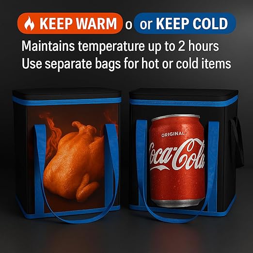 2-Pack Trunk Organizer for Car - Car Organizer, Foldable Trunk Organizer for SUVs & Sedans, Sturdy Car Organization for Car Accessories, Tools, Sundries, Black, 2 Compartments Insulated Picnic Basket