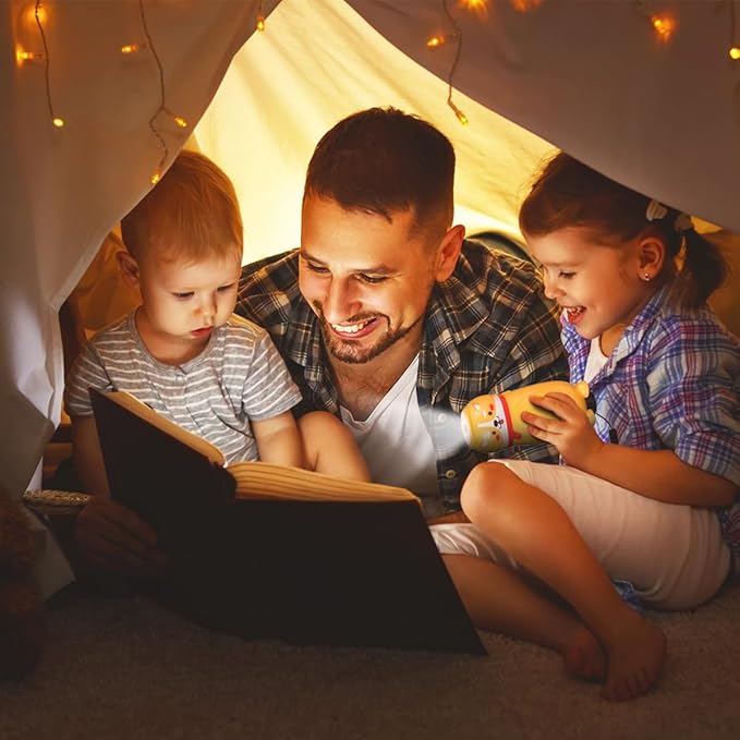 4 Pack Small Mini LED Flashlights for Kids - Cute Small Animal Flashlight - 2 in 1 Camping Lantern Flashlight - Christmas Gifts Stocking Stuffers for Boys Girls